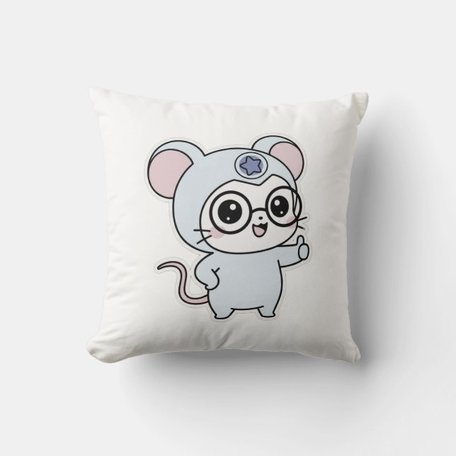 Cojín Decorativo Ratón adorable pequeño lindo y encantador (Anverso)