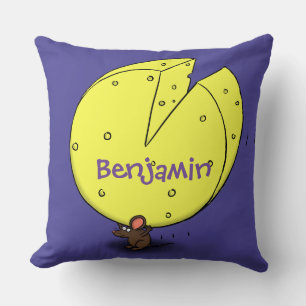 Cojín Decorativo Ratón blanco con ilustracion personalizado de ques