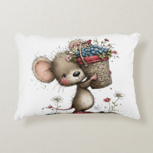 Cojín Decorativo Ratón de Bayas Pequeño y Lindo