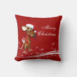 Cojín Decorativo Ratón de Papá Noel del navidad