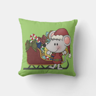 Cojín Decorativo Ratón de Santa con el trineo