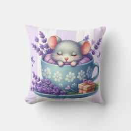 Cojín Decorativo Ratón Durmiendo en Taza de Té