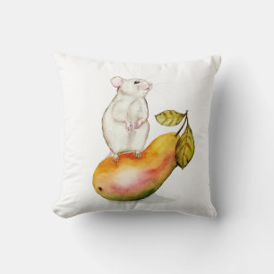Cojín Decorativo Ratón Encantador en una Pera