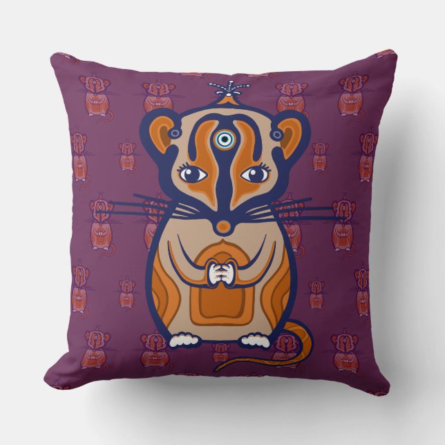 Cojín Decorativo Ratón Marrón Pequeño (Anverso)