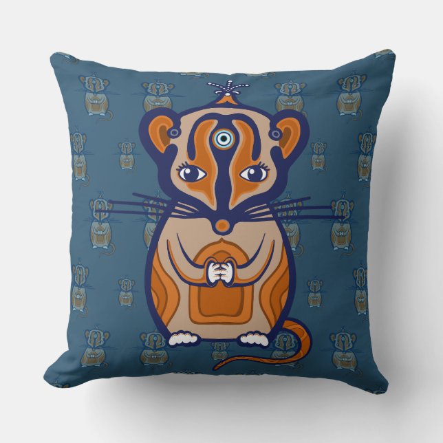 Cojín Decorativo Ratón Marrón Pequeño (Anverso)