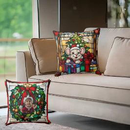 Cojín Decorativo Ratón navidad en regalo de vidrio fallido