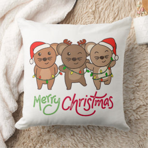 Cojín Decorativo Ratón, Navidades, invierno, animales, ratón
