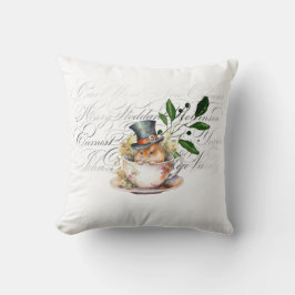 Cojín Decorativo Ratón victoriano en taza de té