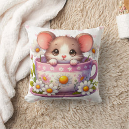Cojín Decorativo Ratón y taza de té