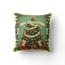 Ratones de Navidad Victoriana Regalos de Acebo Roj