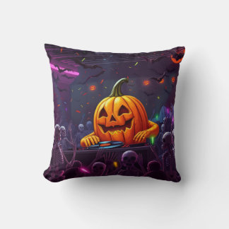 Cojín Decorativo Rave de DJ de calabaza de Halloween 🎃