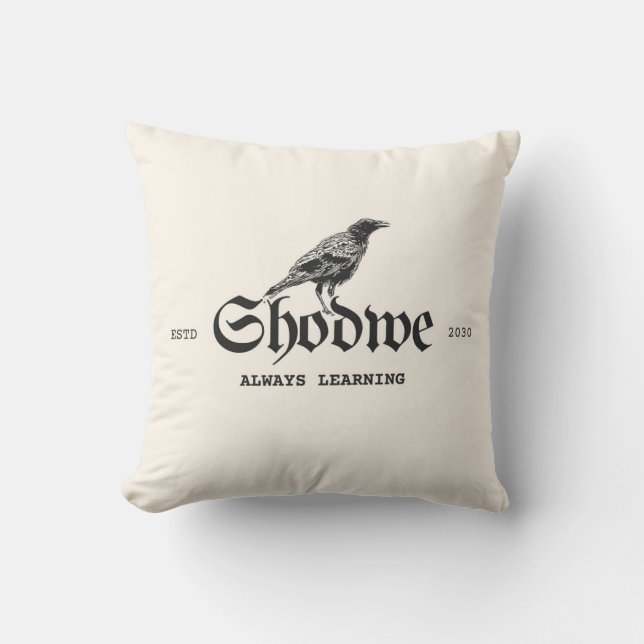 Cojín Decorativo Raven Crest Siempre Aprendiendo (Anverso)