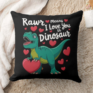 Cojín Decorativo Rawr Significa Que Te Amo En San Valentín De Dinos