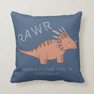 Cojín Decorativo Rawr significa que te quiero en los Dinosaurios