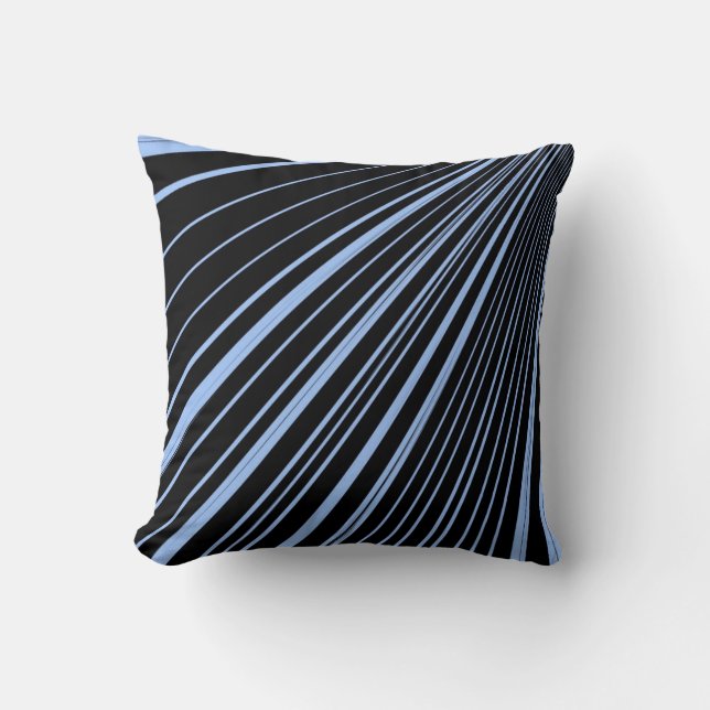 Cojín Decorativo Raya Azul Negro (Anverso)