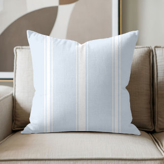 Cojín Decorativo Raya Blanca y Azul Claro