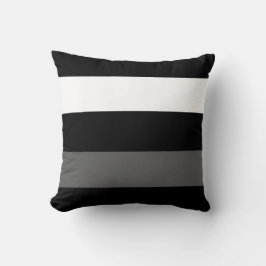 Cojín Decorativo Raya blanca y gris negra