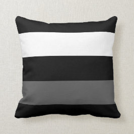 Cojín Decorativo Raya blanca y gris negra