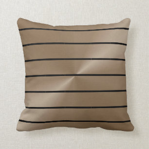 Cojín Decorativo Raya de color topo y negra del lápiz