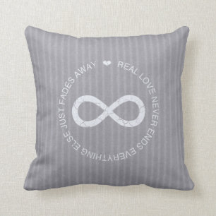 Cojín Decorativo Raya del gris del infinito del amor