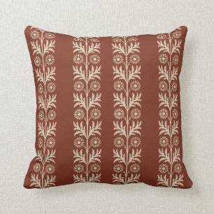 Cojín Decorativo Raya floral roja de los artes y de los artes del