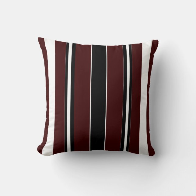 Cojín Decorativo Raya moderna Almohada-Hogar-Marrón/negro/blanco (Anverso)