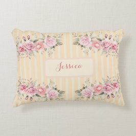 Cojín Decorativo Rayado amarillo suave