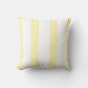 Cojín decorativo rayado amarillo y blanco