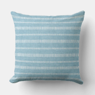Cojín decorativo rayado azul claro