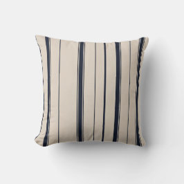 Cojín Decorativo Rayado azul marino y crema 