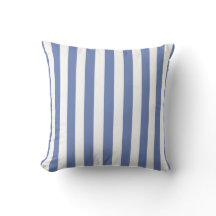 Cojín decorativo rayado azul y blanco