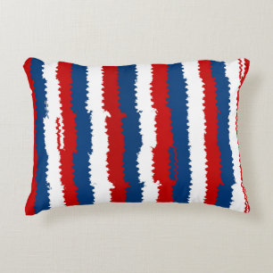 Cojín Decorativo Rayado blanco azul rojo