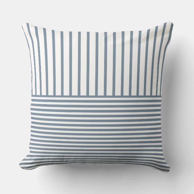 Cojín Decorativo Rayado Blanco Y Negro (Anverso)