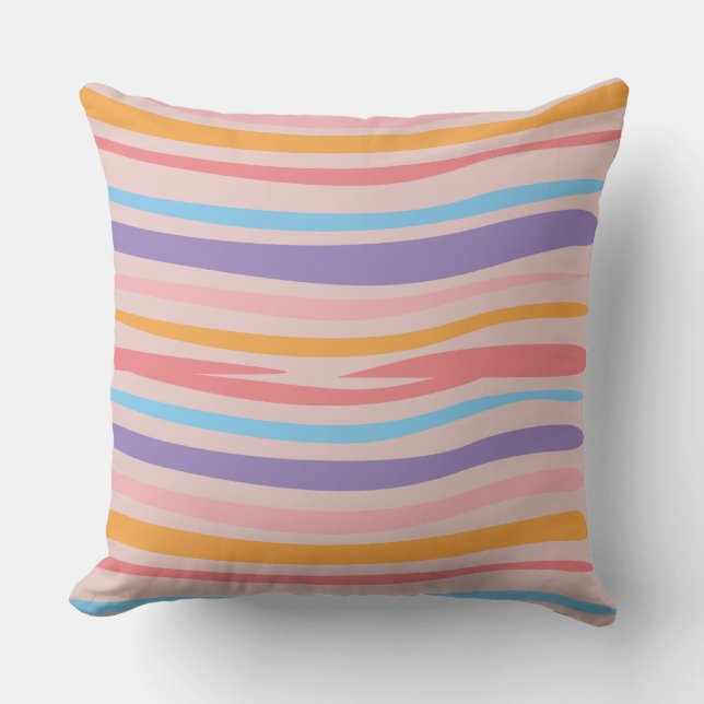 Cojín Decorativo Rayado de colores (Anverso)