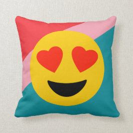 Cojín decorativo rayado del amor de la emoji