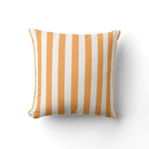Cojín decorativo rayado del naranja y blanco