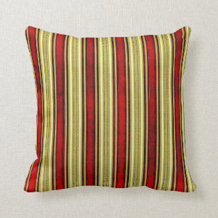Cojín decorativo rayado elegante del rojo y del