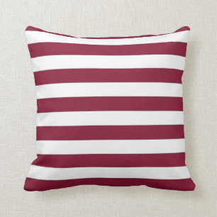 Cojín decorativo rayado marrón y blanco