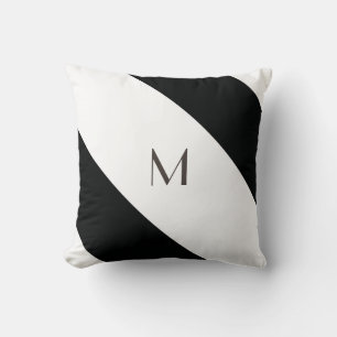Cojín Decorativo Rayado (negro y blanco Diagonal) Cualquier Perso