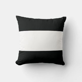 Cojín Decorativo Rayado (negro y blanco | Personalizable horizontal