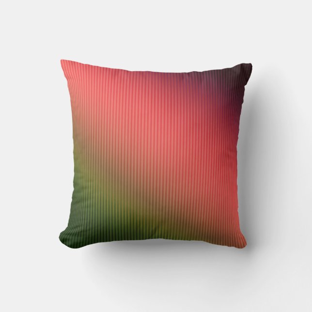 Cojín Decorativo Rayado, rojo , verde , degradado (Anverso)