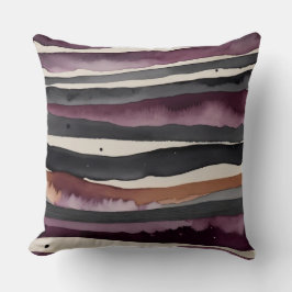 Cojín Decorativo rayas abstractas beige rubia y carbón vegetal