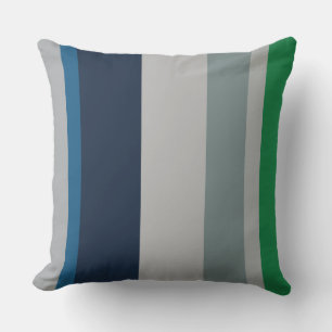 Cojín Decorativo Rayas abstractas de color azul verde