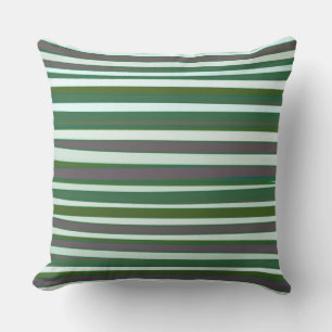 Cojín Decorativo Rayas abstractas de color blanco verde