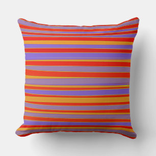 Cojín Decorativo Rayas abstractas púrpura naranja