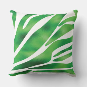 Cojín Decorativo Rayas abstractas verdes y blancas