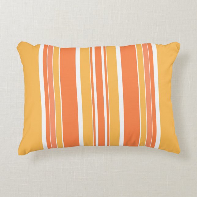 Cojín Decorativo Rayas amarillas Naranja negrita (Anverso)