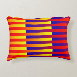 Cojín Decorativo Rayas amarillas rojas azules