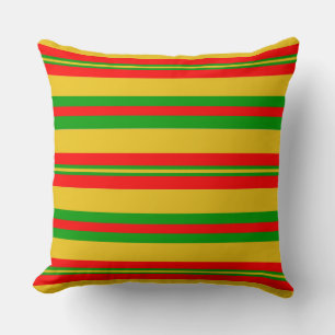 Cojín Decorativo Rayas amarillas, rojas y verdes de Benín 2