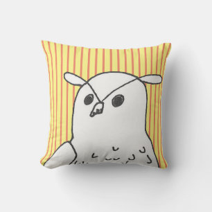 Cojín Decorativo Rayas amarillas Woodland Bird Art Cute Owen